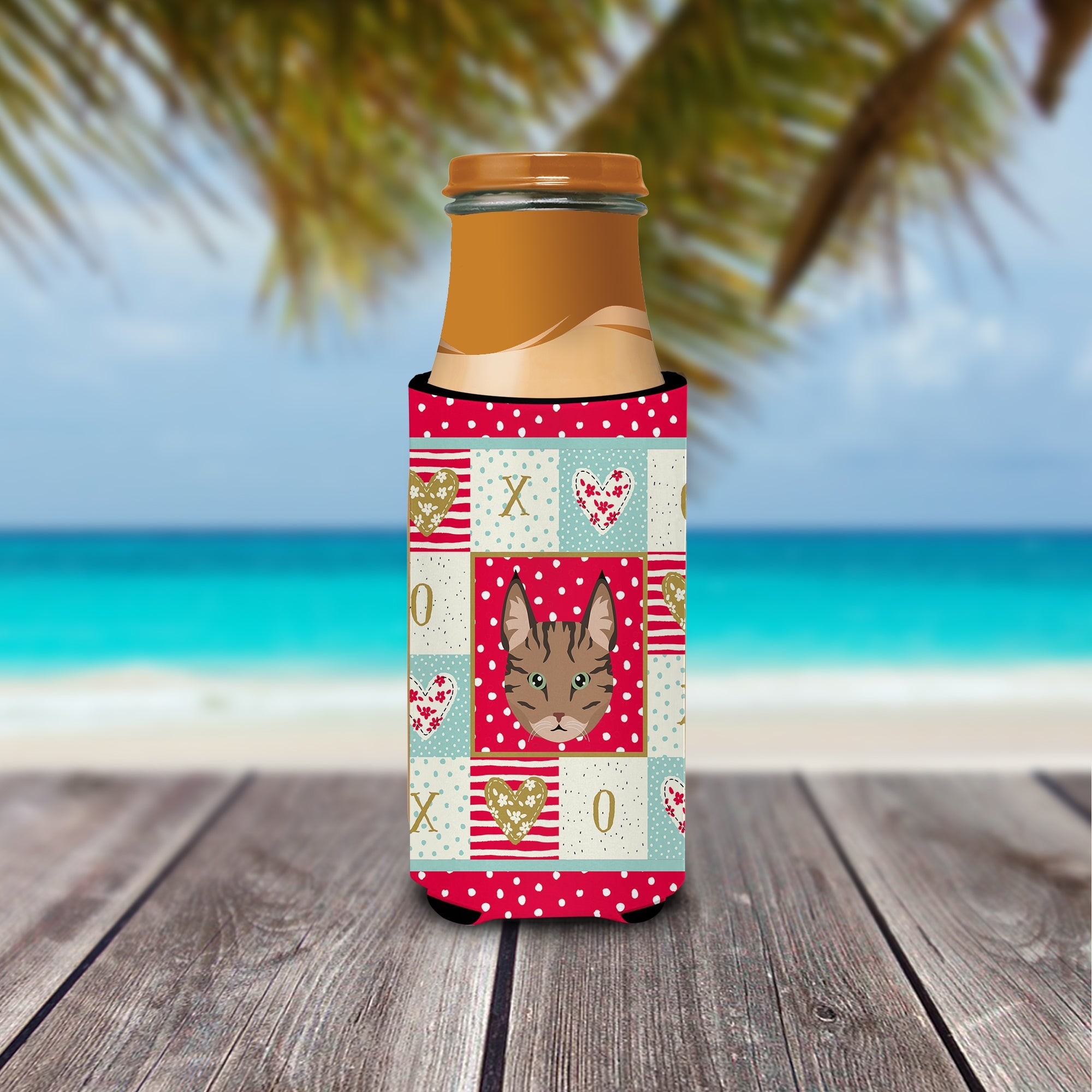 Pixie Bob Cat Love Slim Can Hugger , Insulated Foam Hugger for 12 oz Slim Cans, Beer Bottles & Water Bottles, Printed in USA