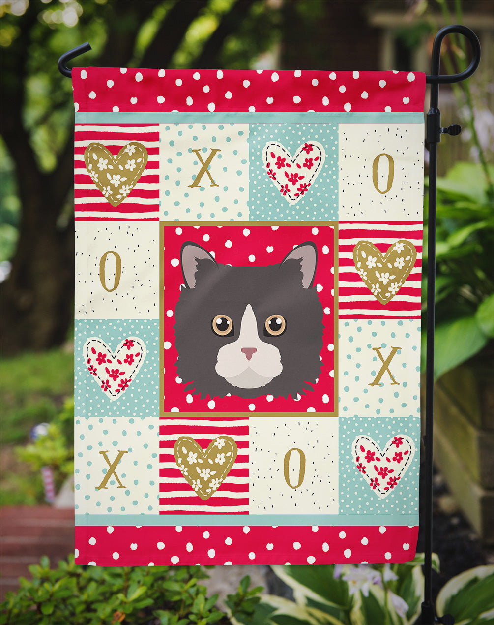 Poodle Cat Love Garden Flag Mailbox Decorative Yard Banner Outside Patio Artwork for Flower Beds, Garden Size, Multicolor