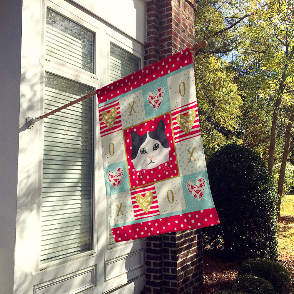 Ragamuffin Cat Love House Flag 28x40 Porch Sleeve Pole Decorative Outside Yard Banner Artwork Wall Hanging, Polyester