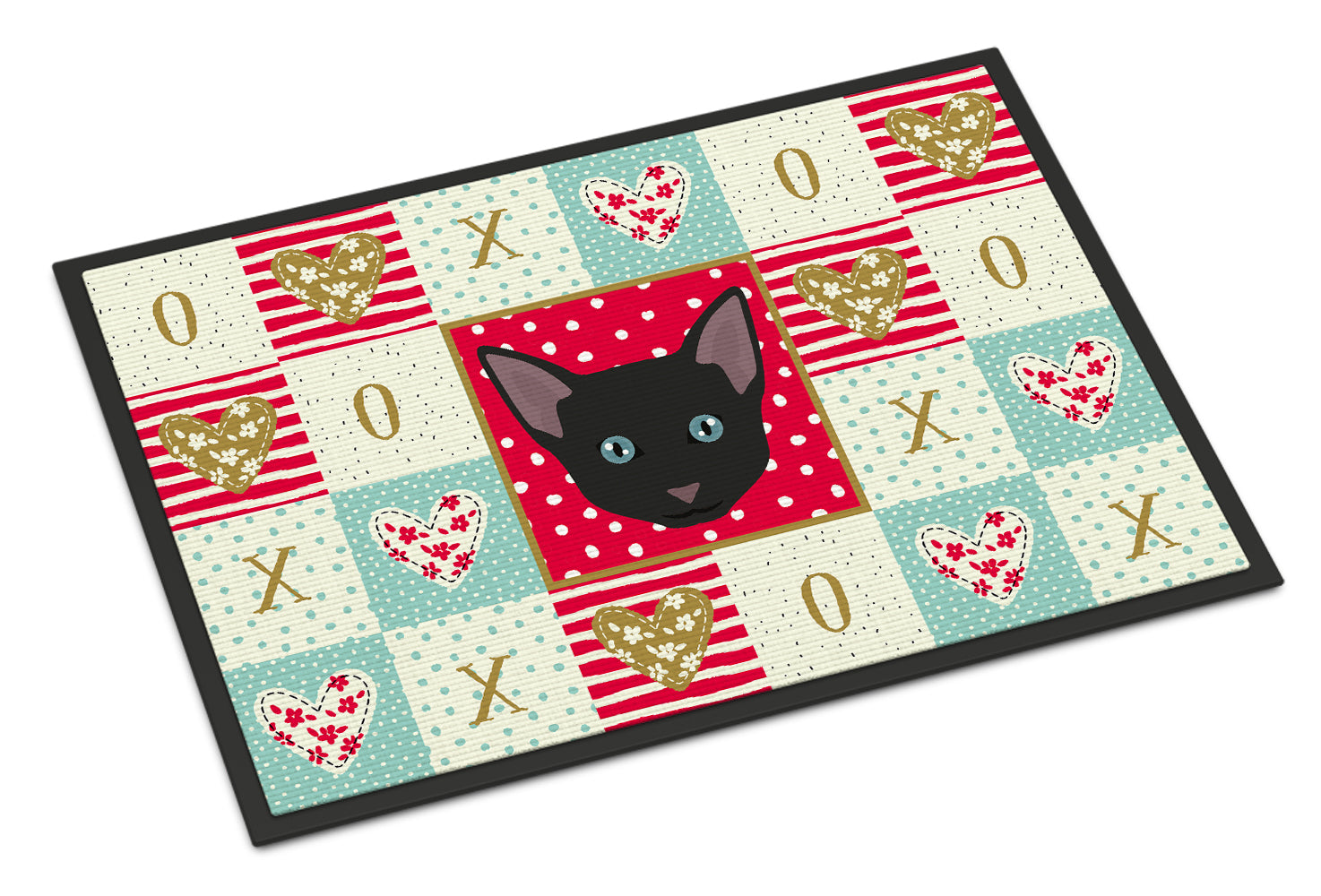 Russian White Black Cat Love Doormat Indoor Outdoor 18H X 27W Front Door Mat Rugs for Entryway, Non Slip Washable
