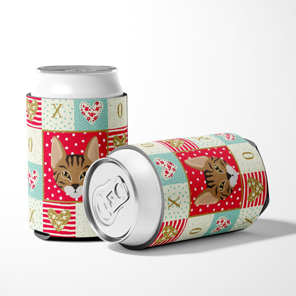 Savannah Cat Love Can or Bottle Hugger Cooler Sleeve for Standard 12 oz Cans, Insulated Foam Beer & Soda Can Hugger Reusable