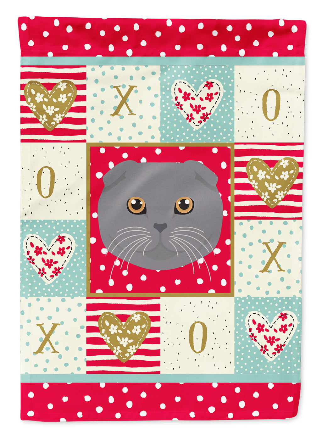 Scottish Fold Cat Love Garden Flag Mailbox Decorative Yard Banner Outside Patio Artwork for Flower Beds, Garden Size, Multicolor