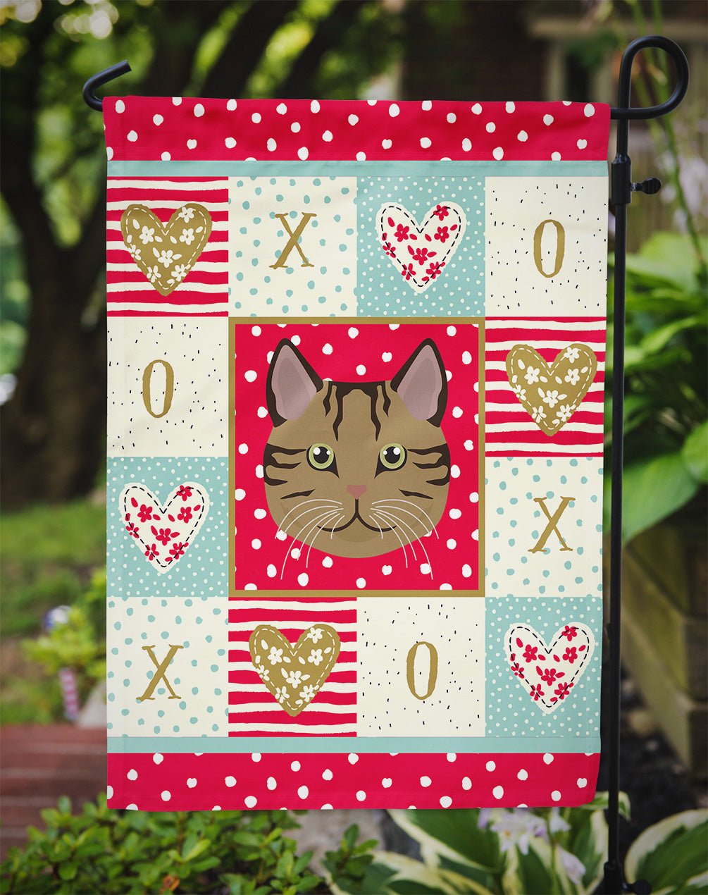 Scottish Straight Cat Love Garden Flag Mailbox Decorative Yard Banner Outside Patio Artwork for Flower Beds, Garden Size, Multicolor