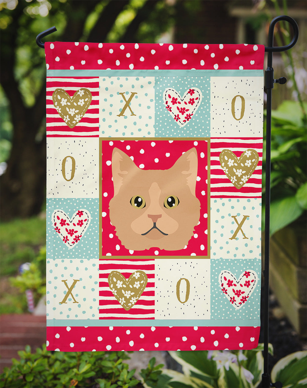 Selkirk Rex Cat Love Garden Flag Mailbox Decorative Yard Banner Outside Patio Artwork for Flower Beds, Garden Size, Multicolor
