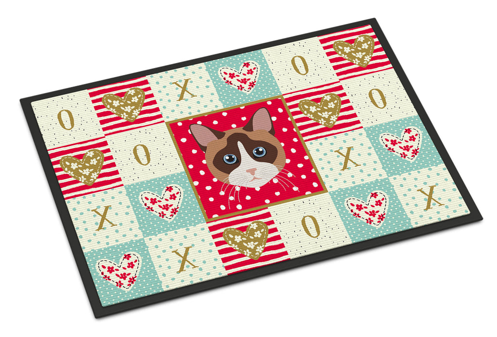 Snowshoe Cat Love Doormat Indoor Outdoor 18H X 27W Front Door Mat Rugs for Entryway, Non Slip Washable
