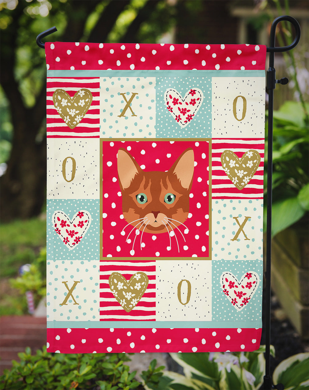 Somali Cat Love Garden Flag Mailbox Decorative Yard Banner Outside Patio Artwork for Flower Beds, Garden Size, Multicolor