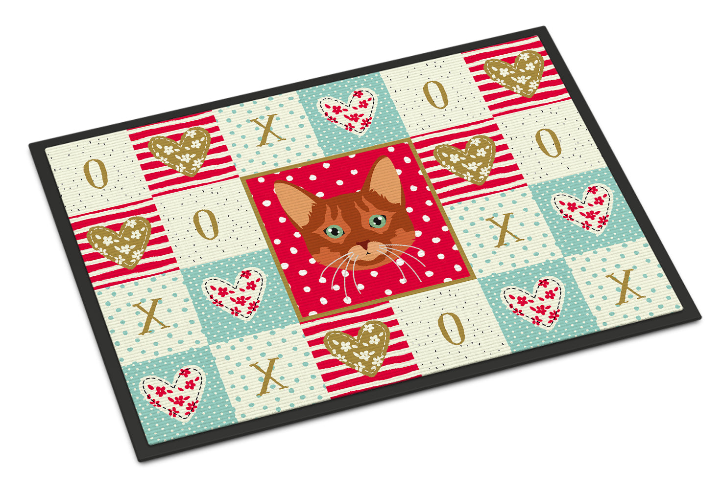 Somali Cat Love Doormat Indoor Outdoor 18H X 27W Front Door Mat Rugs for Entryway, Non Slip Washable