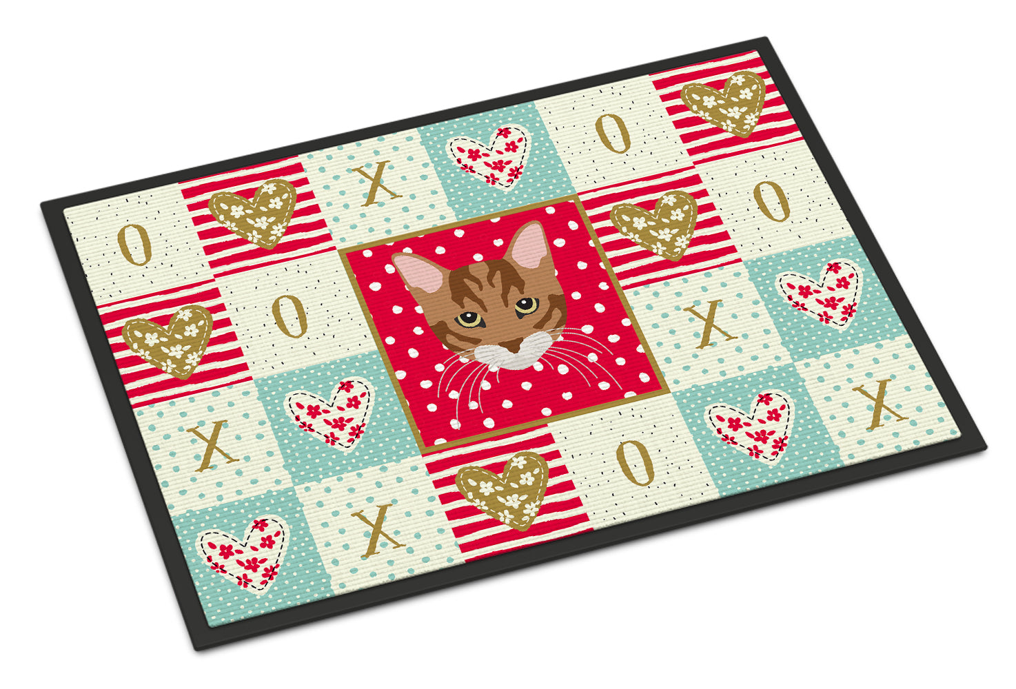 Toyger Cat Love Doormat Indoor Outdoor 18H X 27W Front Door Mat Rugs for Entryway, Non Slip Washable