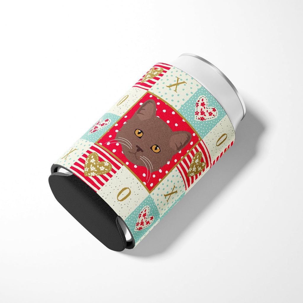 York Chocolate Cat Love Can or Bottle Hugger Cooler Sleeve for Standard 12 oz Cans, Insulated Foam Beer & Soda Can Hugger Reusable