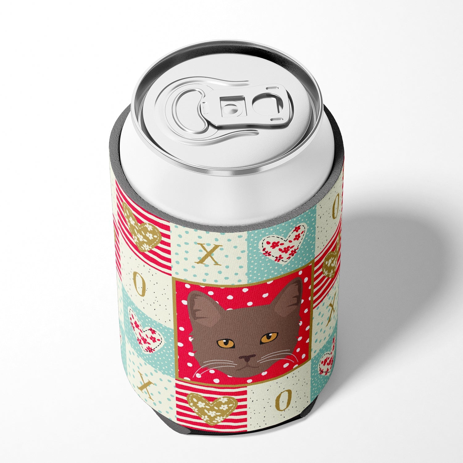 York Chocolate Cat Love Can or Bottle Hugger Cooler Sleeve for Standard 12 oz Cans, Insulated Foam Beer & Soda Can Hugger Reusable