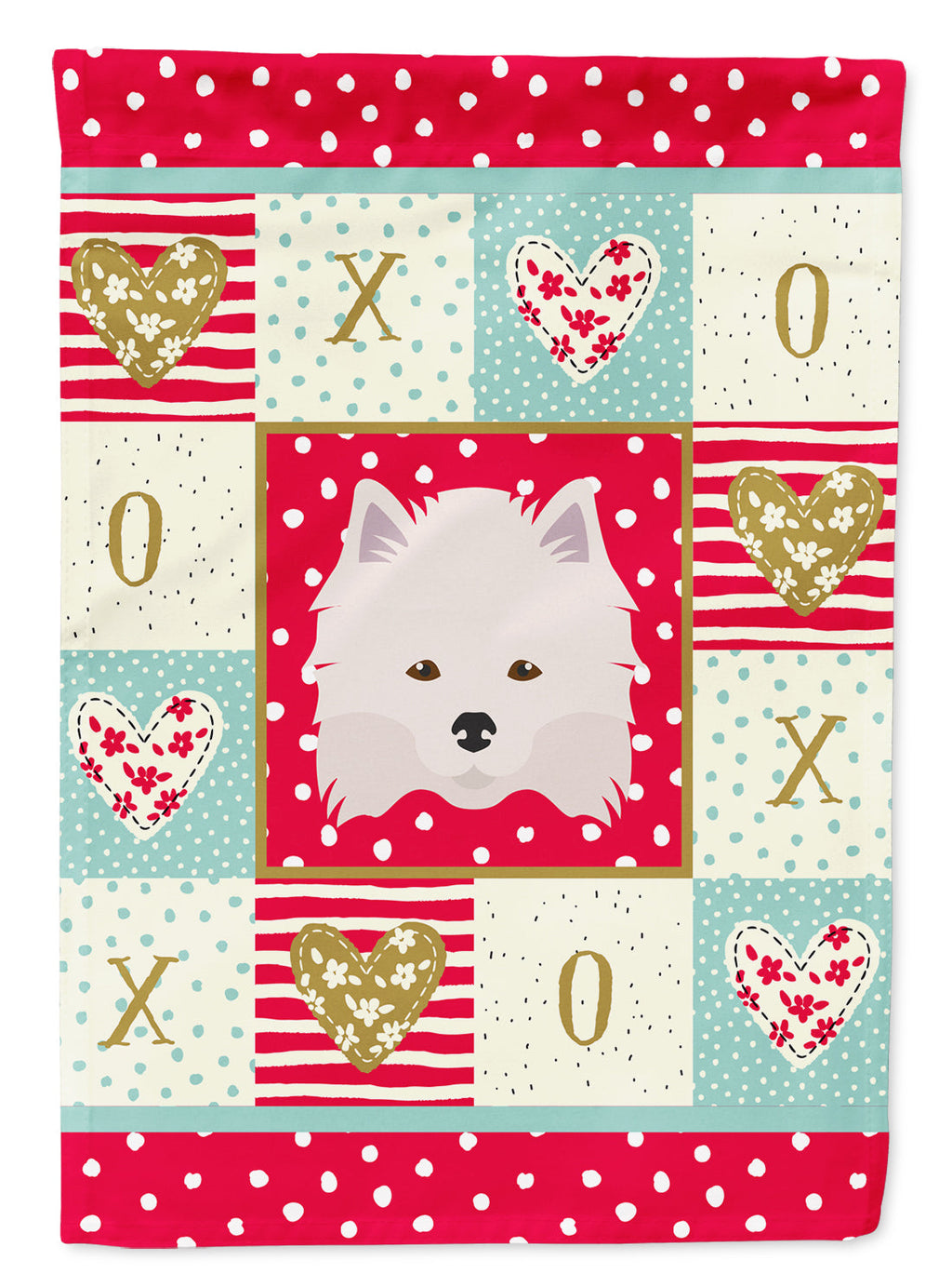 American Eskimo Love Garden Flag Mailbox Decorative Yard Banner Outside Patio Artwork for Flower Beds, Garden Size, Multicolor