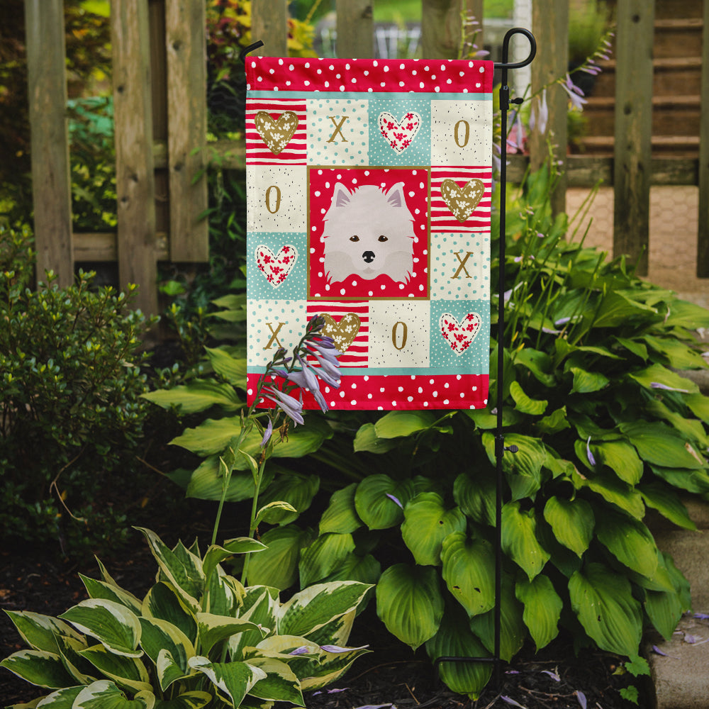 American Eskimo Love Garden Flag Mailbox Decorative Yard Banner Outside Patio Artwork for Flower Beds, Garden Size, Multicolor