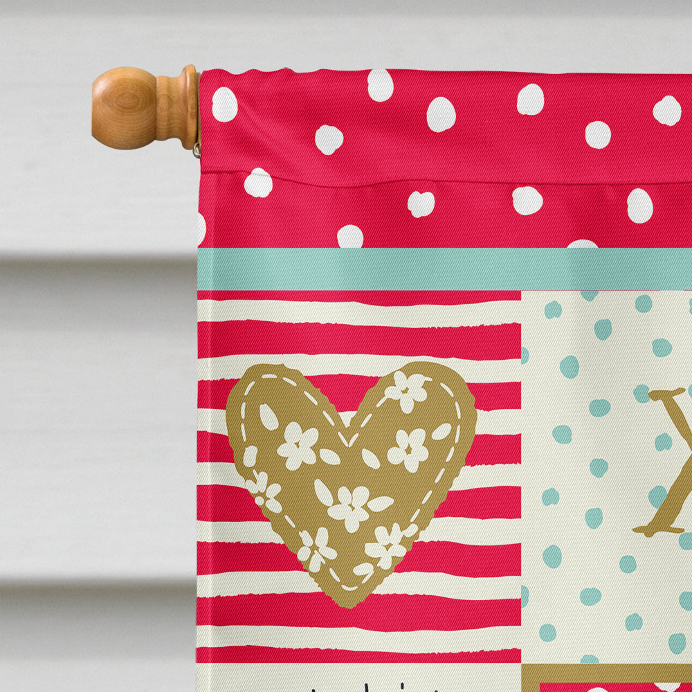 Argentine Pila Dog Love House Flag 28x40 Porch Sleeve Pole Decorative Outside Yard Banner Artwork Wall Hanging, Polyester