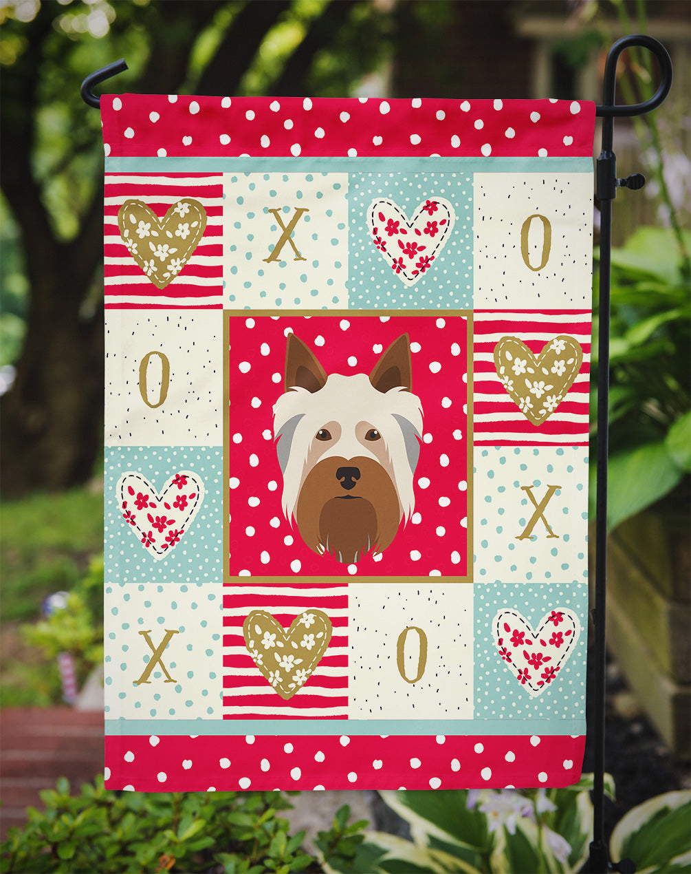Australian Silky Terrier Love Garden Flag Mailbox Decorative Yard Banner Outside Patio Artwork for Flower Beds, Garden Size, Multicolor