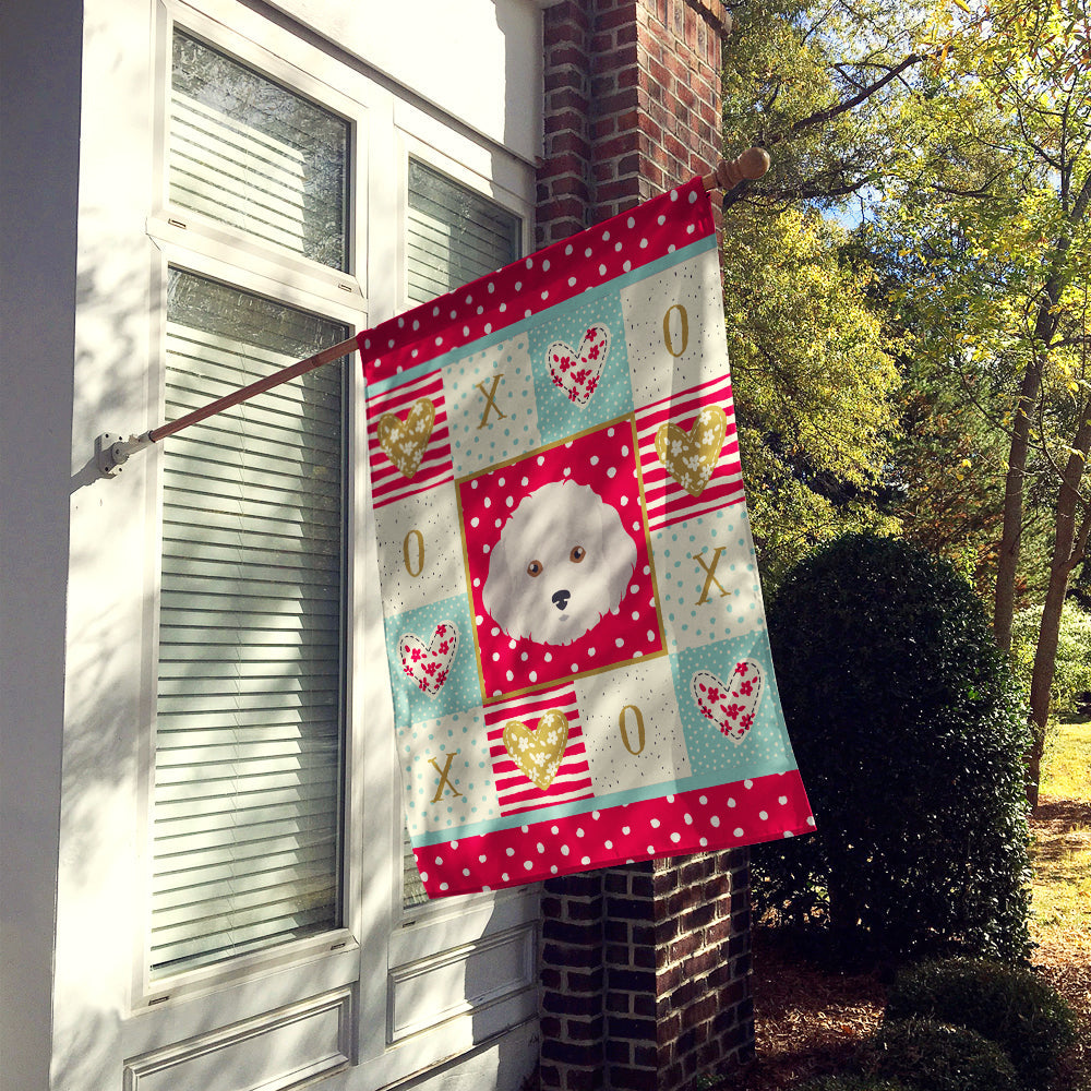 Cyprus Poodle Love House Flag 28x40 Porch Sleeve Pole Decorative Outside Yard Banner Artwork Wall Hanging, Polyester