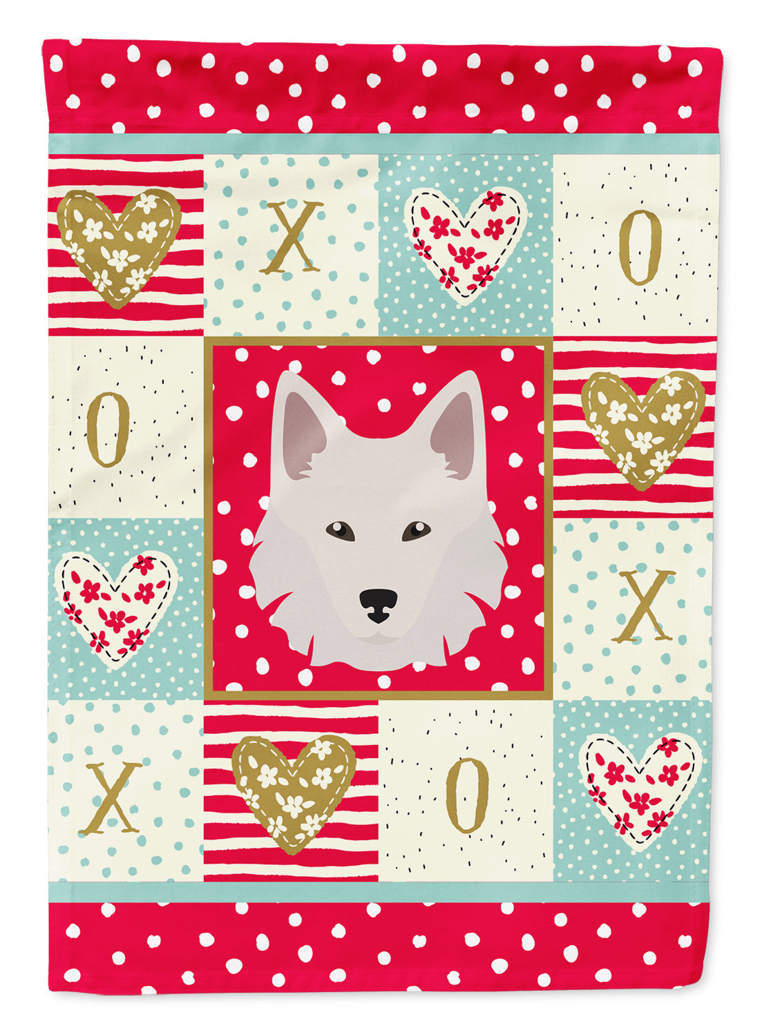 Danish Spitz Love Garden Flag Mailbox Decorative Yard Banner Outside Patio Artwork for Flower Beds, Garden Size, Multicolor