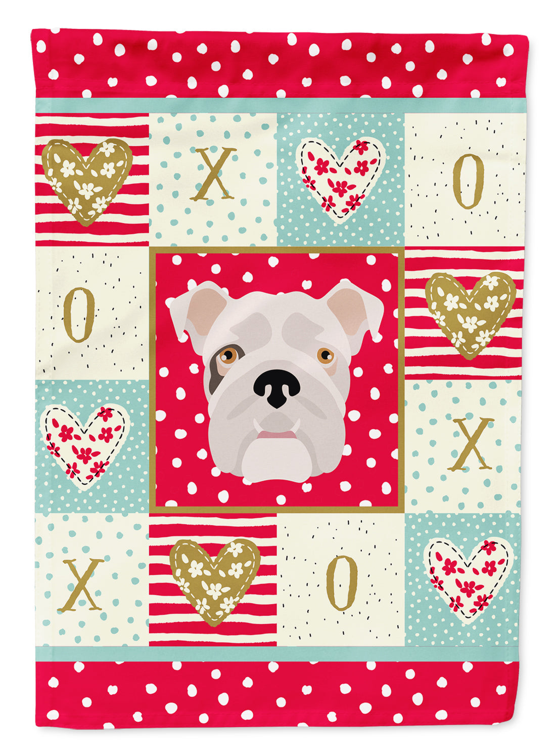English Bulldog Love Garden Flag Mailbox Decorative Yard Banner Outside Patio Artwork for Flower Beds, Garden Size, Multicolor