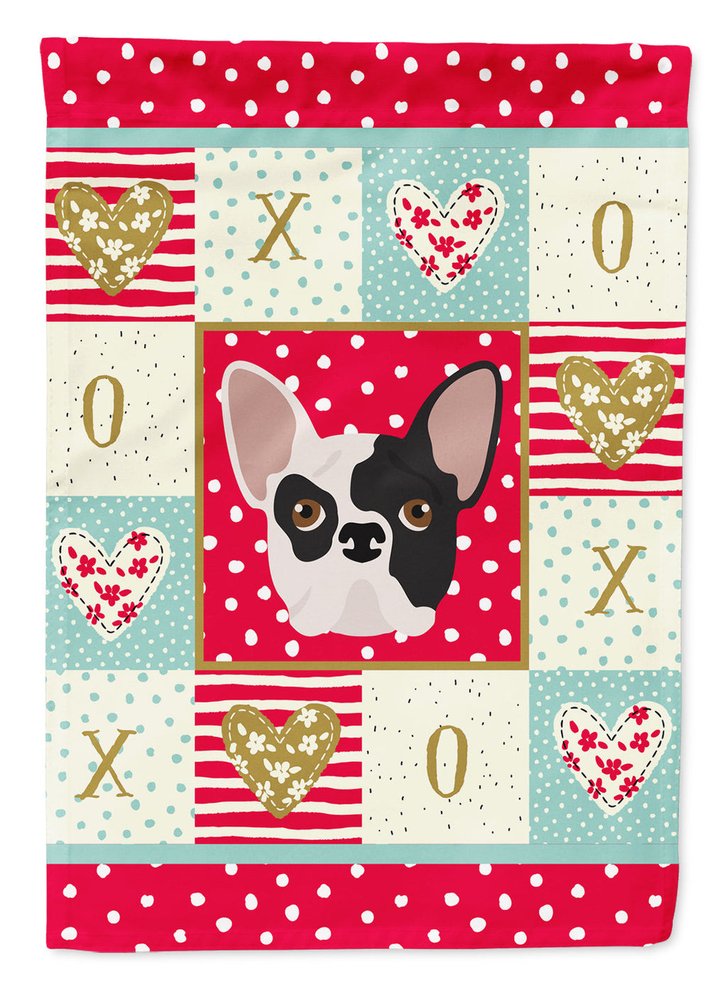 French Bulldog Love Garden Flag Mailbox Decorative Yard Banner Outside Patio Artwork for Flower Beds, Garden Size, Multicolor