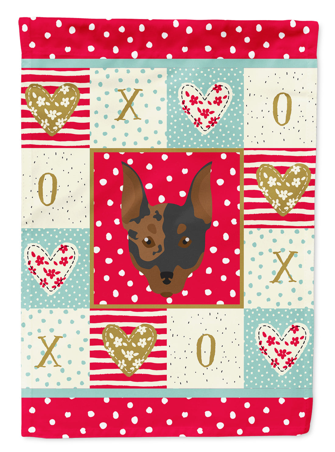 Harlequin Pinscher #2 Love Garden Flag Mailbox Decorative Yard Banner Outside Patio Artwork for Flower Beds, Garden Size, Multicolor