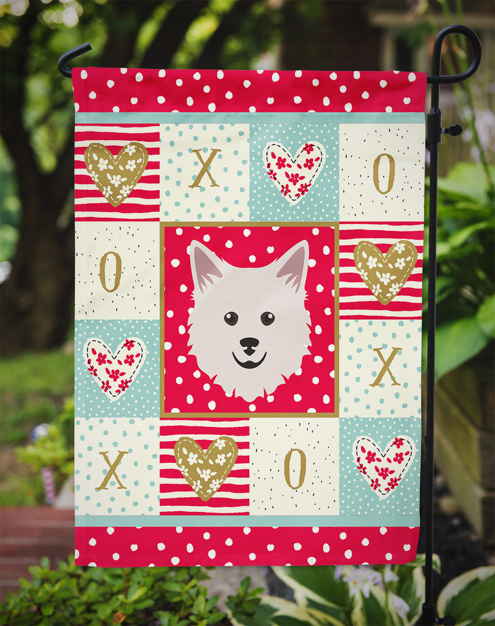 Italian Spitz Love Garden Flag Mailbox Decorative Yard Banner Outside Patio Artwork for Flower Beds, Garden Size, Multicolor