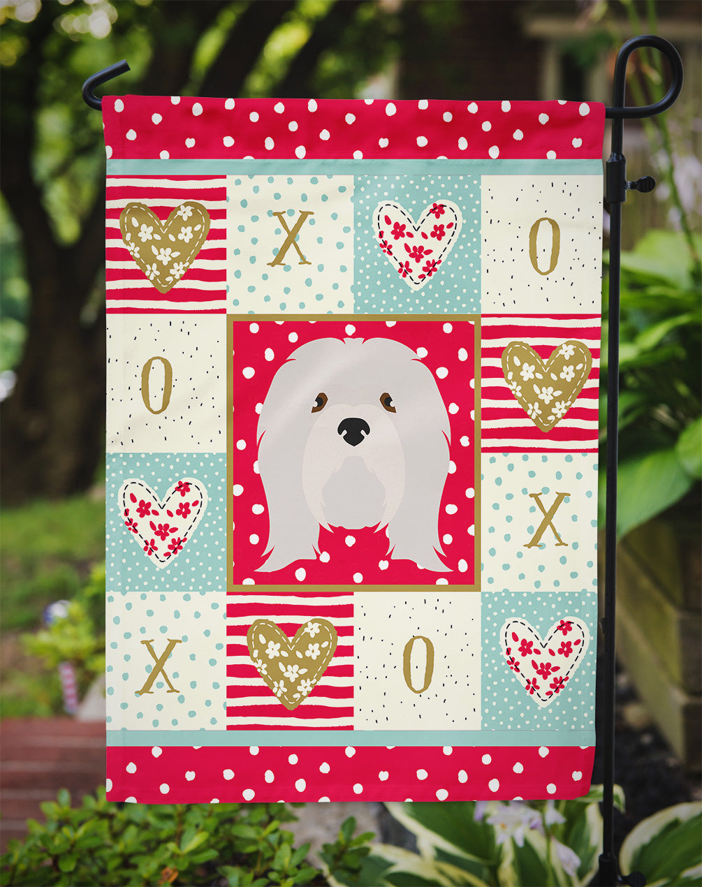 Lhasa Apso Love Garden Flag Mailbox Decorative Yard Banner Outside Patio Artwork for Flower Beds, Garden Size, Multicolor