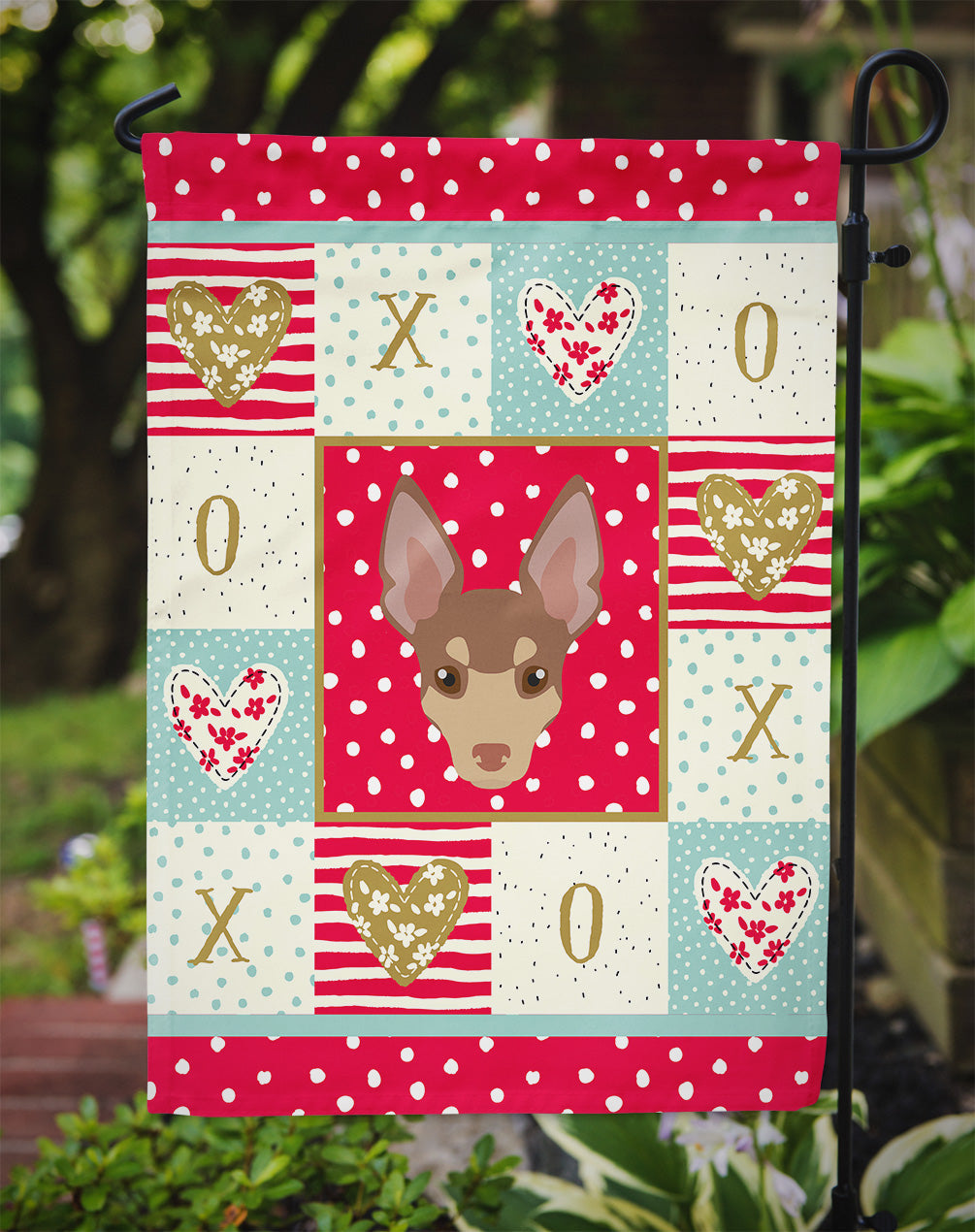 Miniature Fox Terrier Love Garden Flag Mailbox Decorative Yard Banner Outside Patio Artwork for Flower Beds, Garden Size, Multicolor