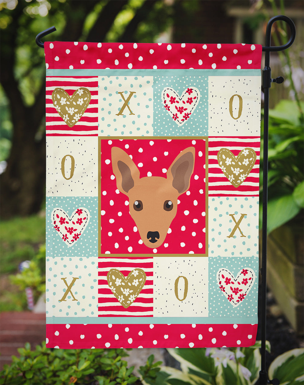 Miniature Pinscher Love Garden Flag Mailbox Decorative Yard Banner Outside Patio Artwork for Flower Beds, Garden Size, Multicolor