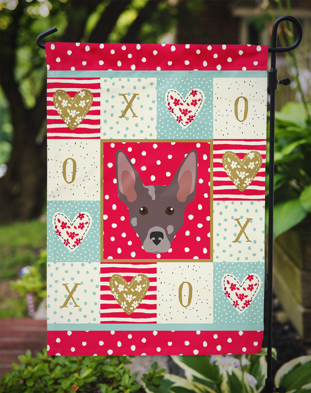 Peruvian Hairless Dog Love Garden Flag Mailbox Decorative Yard Banner Outside Patio Artwork for Flower Beds, Garden Size, Multicolor