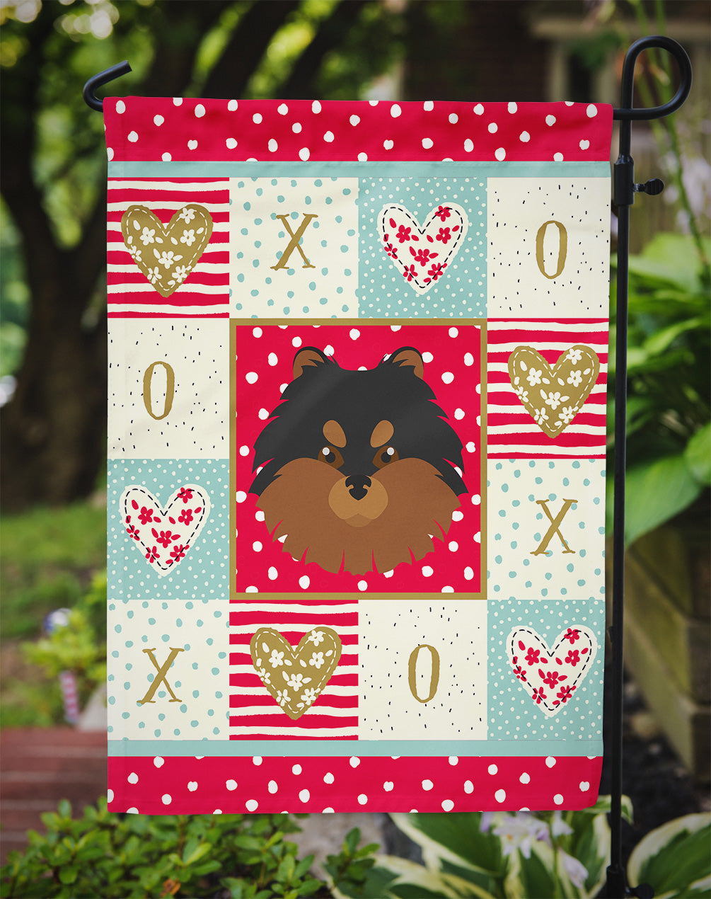 Pomeranian Love Garden Flag Mailbox Decorative Yard Banner Outside Patio Artwork for Flower Beds, Garden Size, Multicolor