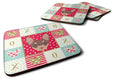 Toy Fox Terrier Love Foam Coasters Set of 4 Cup Coasters for Indoor Outdoor, Tabletop Protection, Anti Slip, Mouse pad Material