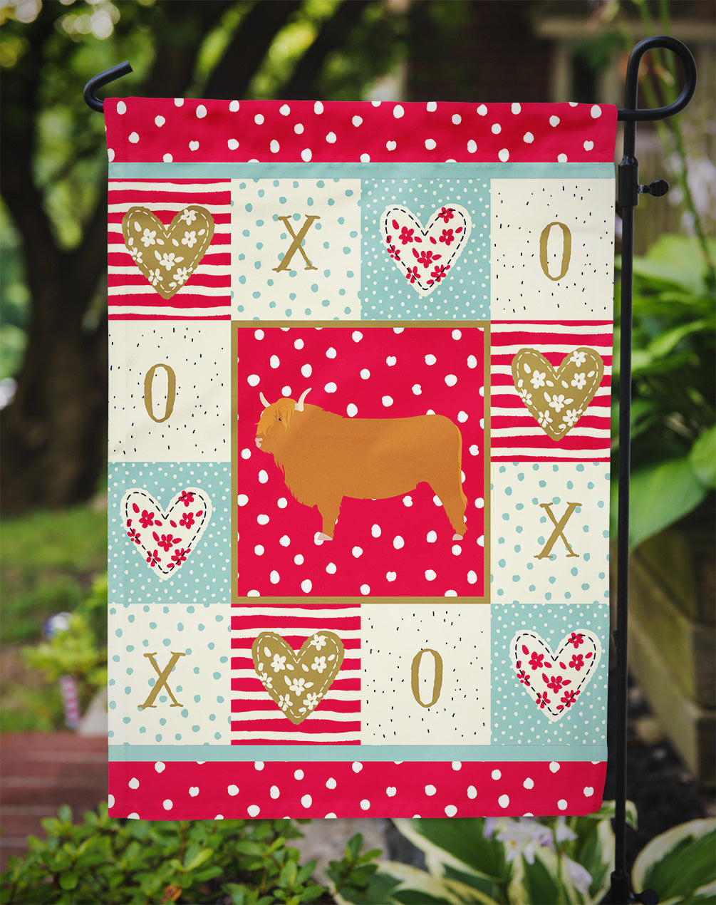 Highland Cow Love Garden Flag Mailbox Decorative Yard Banner Outside Patio Artwork for Flower Beds, Garden Size, Multicolor
