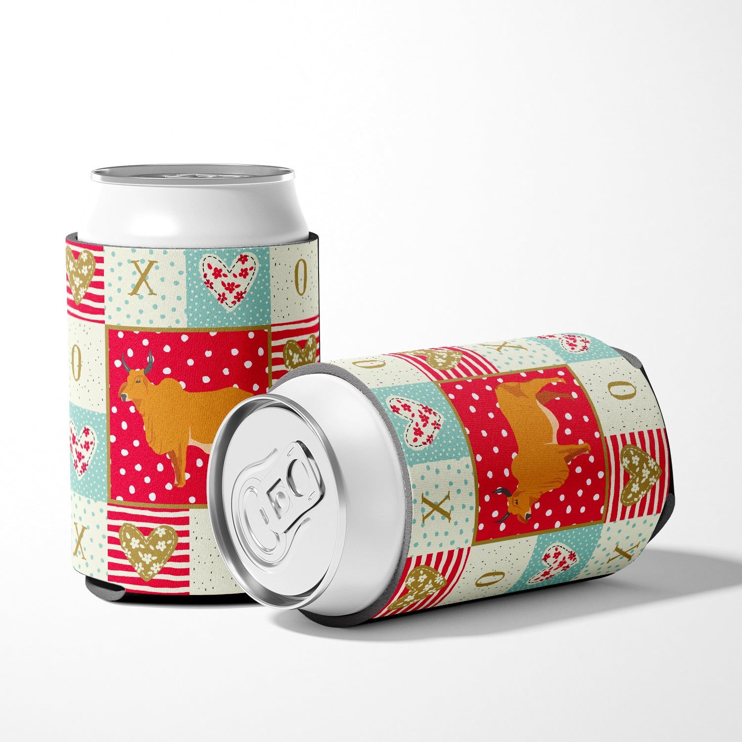 Zebu Indicine Cow Love Can or Bottle Hugger Cooler Sleeve for Standard 12 oz Cans, Insulated Foam Beer & Soda Can Hugger Reusable