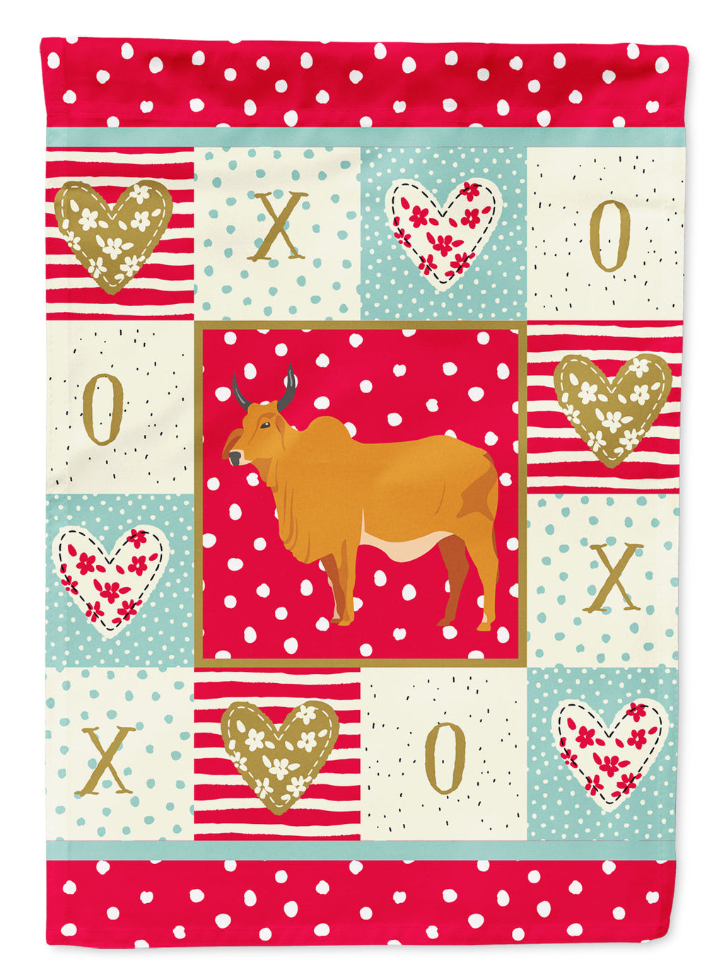 Zebu Indicine Cow Love Garden Flag Mailbox Decorative Yard Banner Outside Patio Artwork for Flower Beds, Garden Size, Multicolor