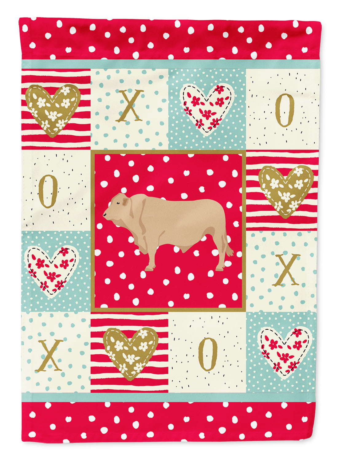 Charolais Cow Love Garden Flag Mailbox Decorative Yard Banner Outside Patio Artwork for Flower Beds, Garden Size, Multicolor