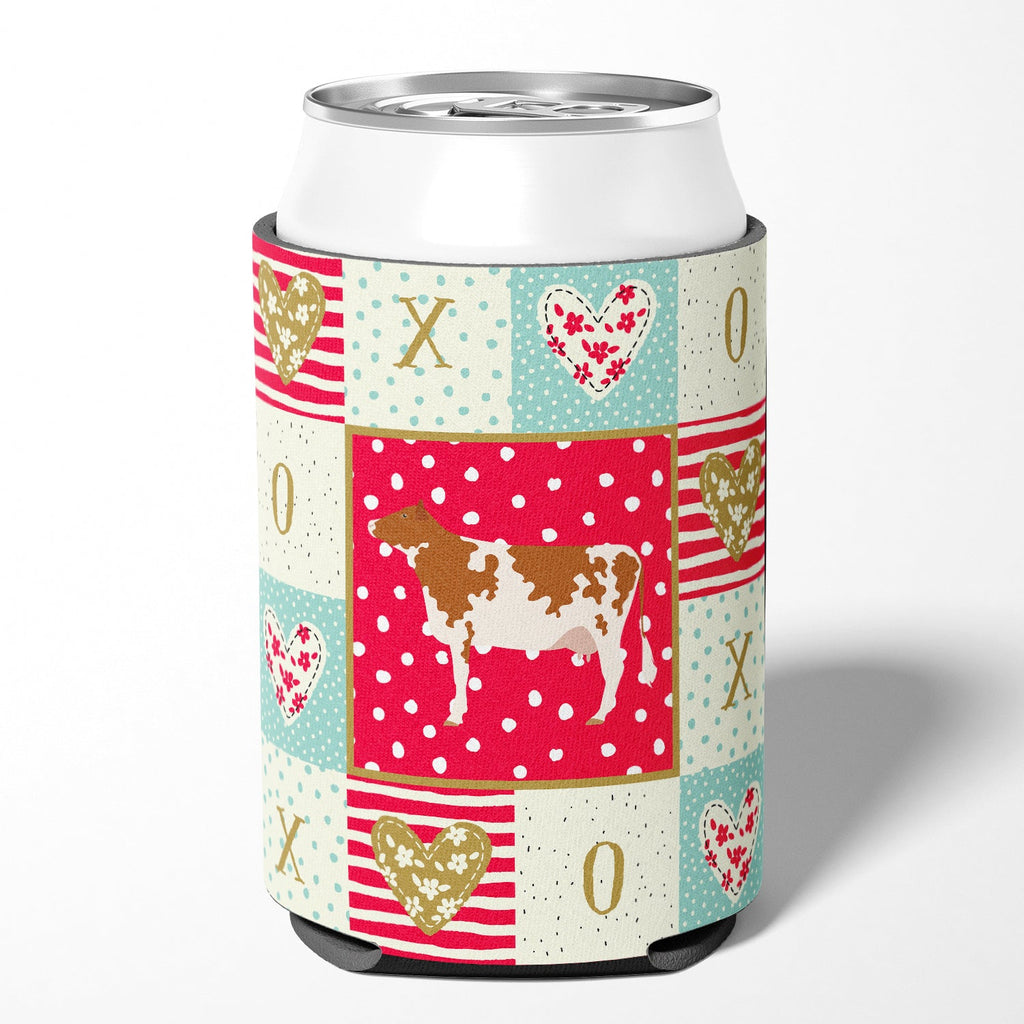 Ayrshire Cow Love Can or Bottle Hugger Cooler Sleeve for Standard 12 oz Cans, Insulated Foam Beer & Soda Can Hugger Reusable