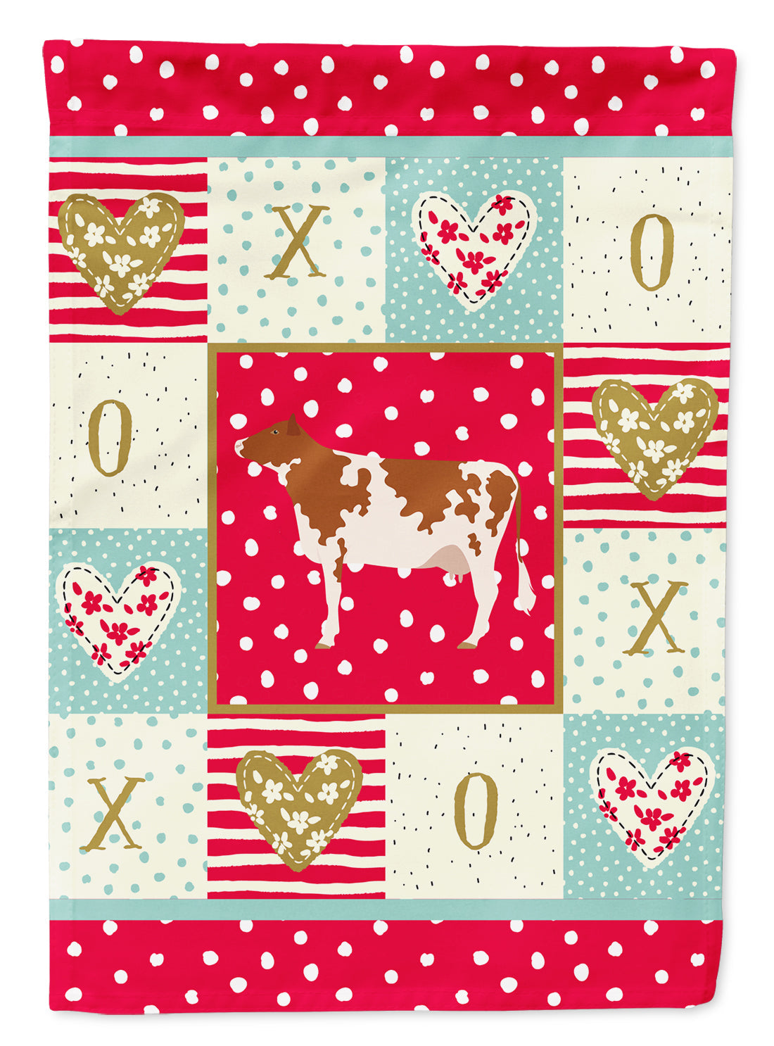 Ayrshire Cow Love Garden Flag Mailbox Decorative Yard Banner Outside Patio Artwork for Flower Beds, Garden Size, Multicolor