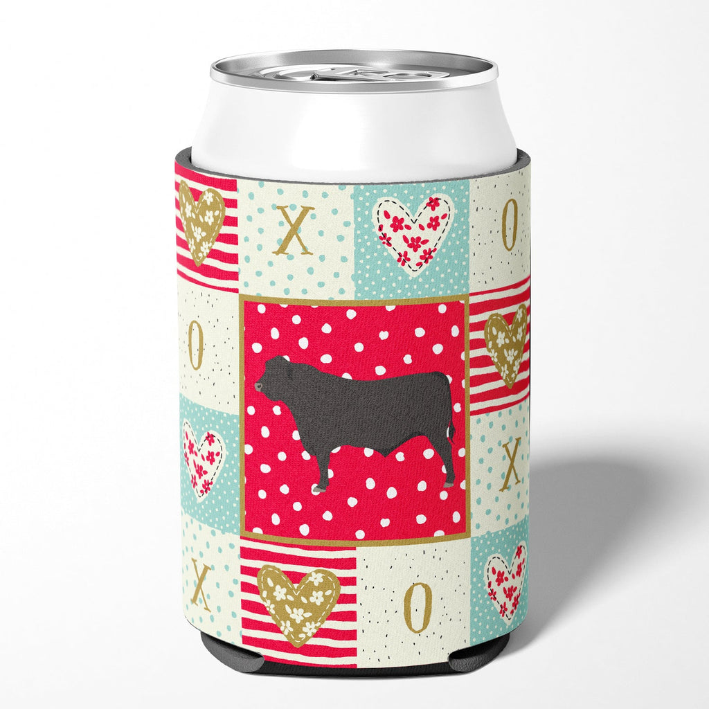 Black Angus Cow Love Can or Bottle Hugger Cooler Sleeve for Standard 12 oz Cans, Insulated Foam Beer & Soda Can Hugger Reusable
