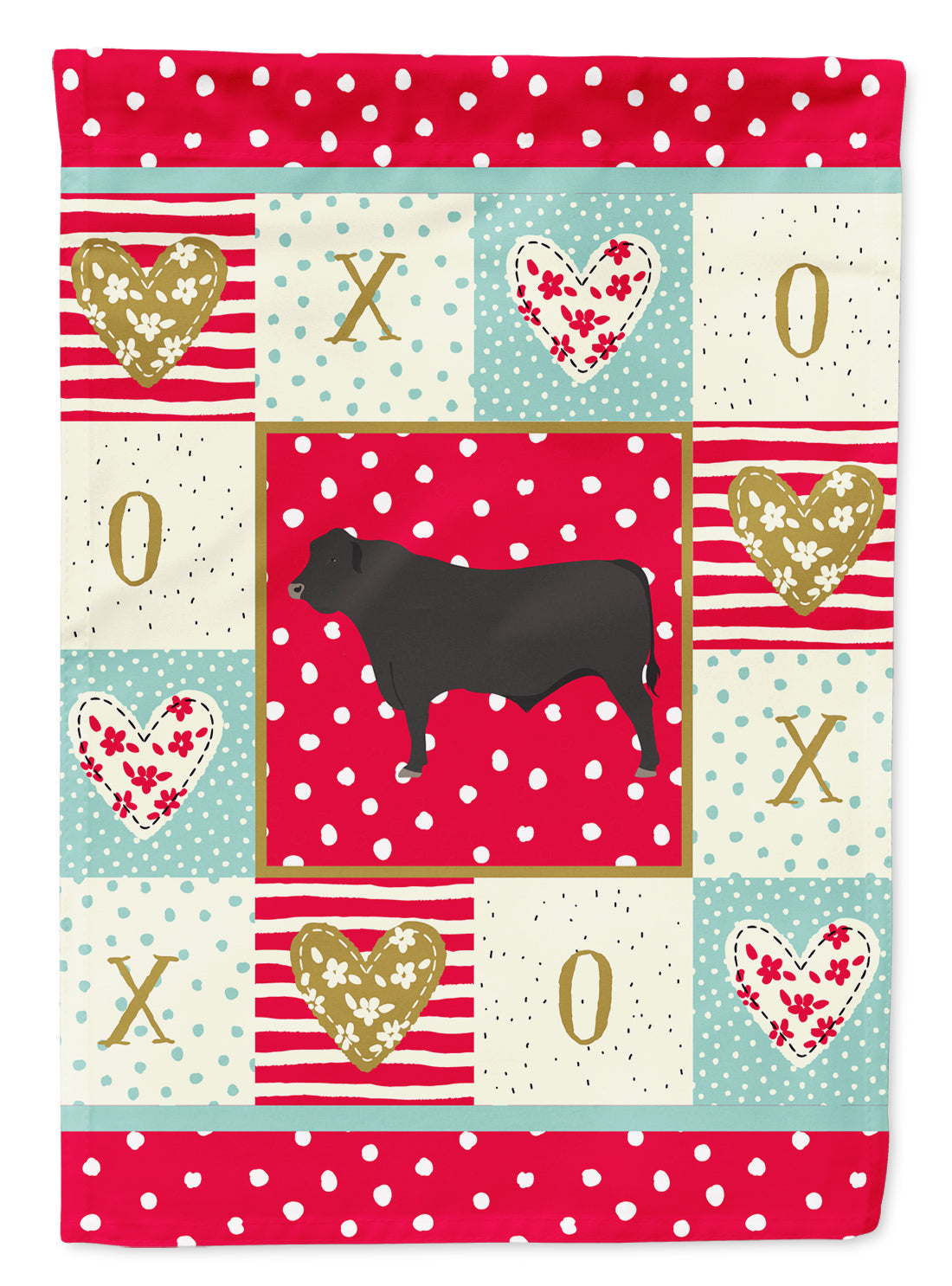 Black Angus Cow Love Garden Flag Mailbox Decorative Yard Banner Outside Patio Artwork for Flower Beds, Garden Size, Multicolor