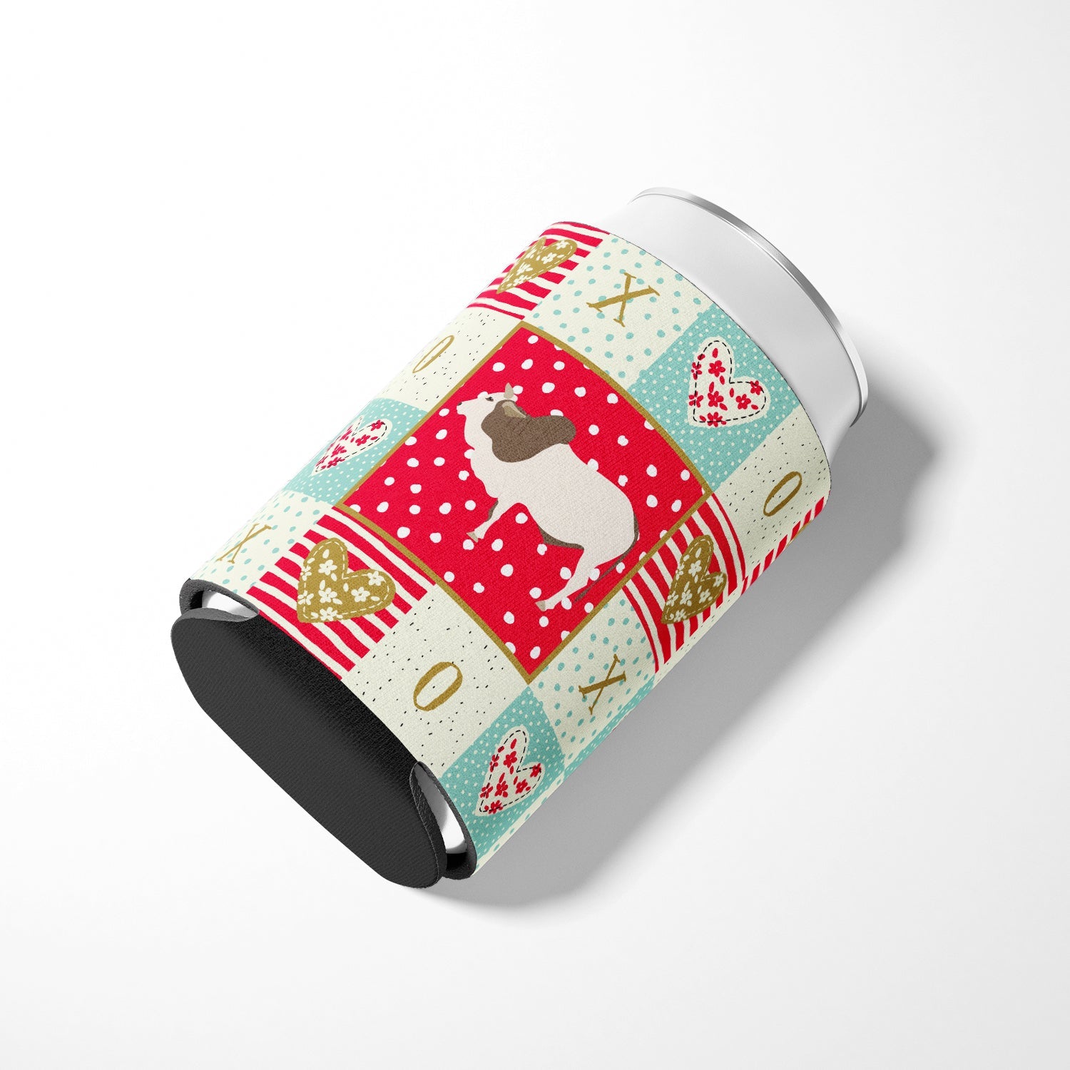 Malvi Cow Love Can or Bottle Hugger Cooler Sleeve for Standard 12 oz Cans, Insulated Foam Beer & Soda Can Hugger Reusable