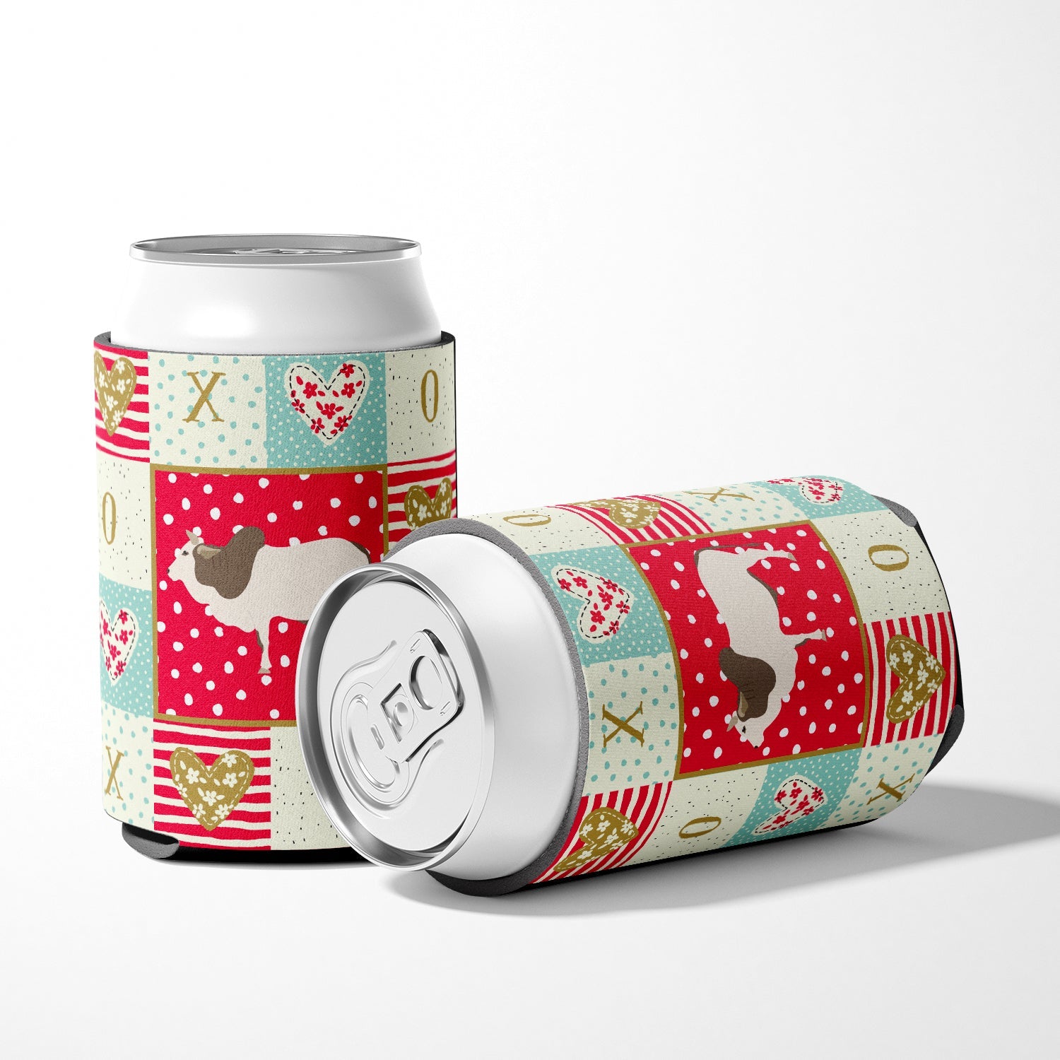 Malvi Cow Love Can or Bottle Hugger Cooler Sleeve for Standard 12 oz Cans, Insulated Foam Beer & Soda Can Hugger Reusable