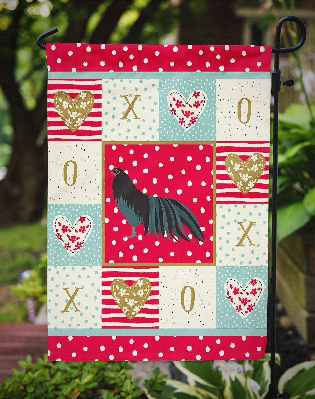 Sumatra Chicken Love Garden Flag Mailbox Decorative Yard Banner Outside Patio Artwork for Flower Beds, Garden Size, Multicolor