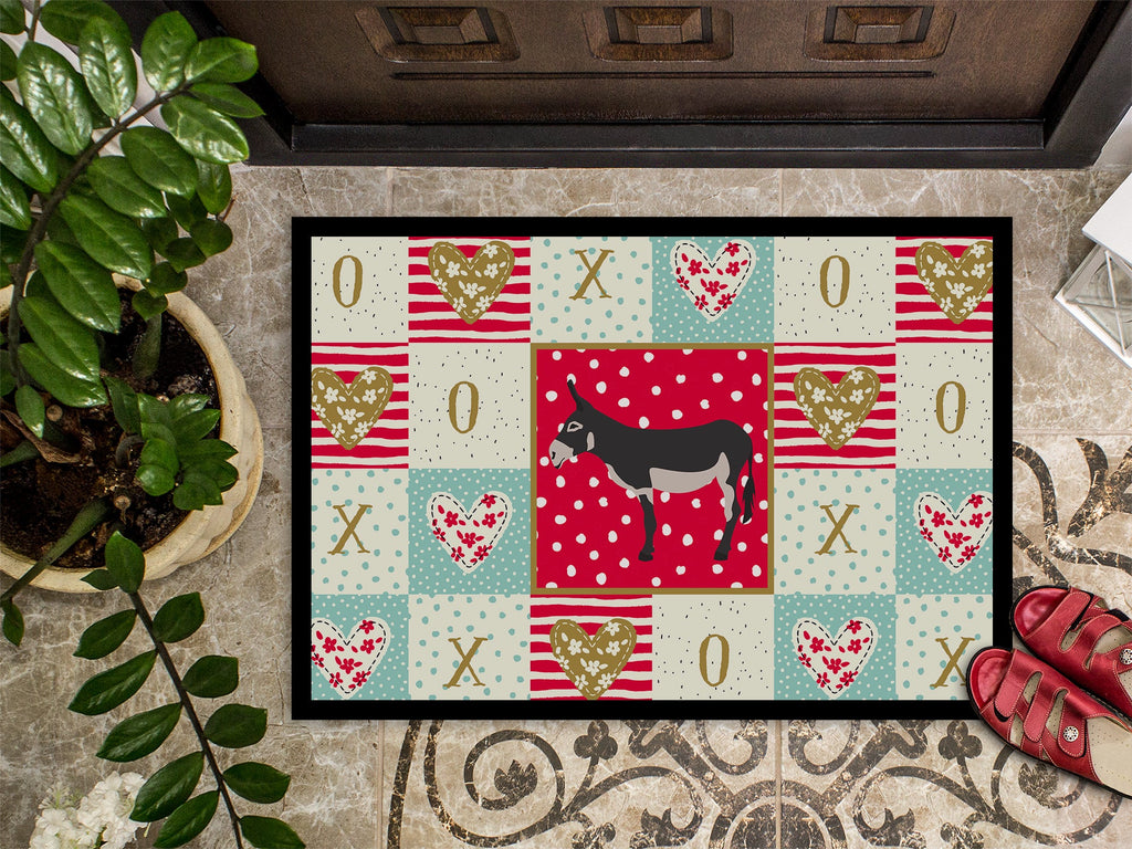 American Mammoth Jack Donkey Love Doormat Indoor Outdoor 18H X 27W Front Door Mat Rugs for Entryway, Non Slip Washable