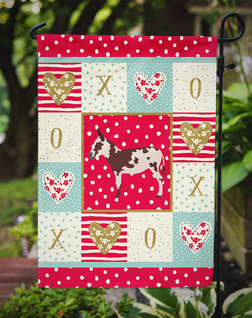 American Spotted Donkey Love Garden Flag Mailbox Decorative Yard Banner Outside Patio Artwork for Flower Beds, Garden Size, Multicolor