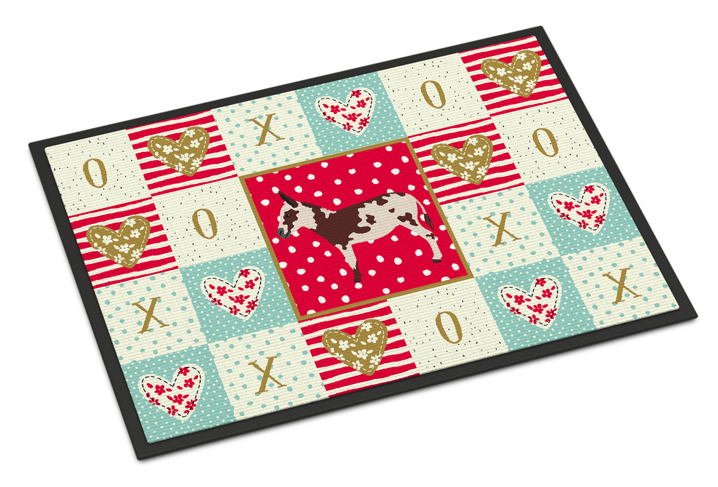 American Spotted Donkey Love Doormat Indoor Outdoor 18H X 27W Front Door Mat Rugs for Entryway, Non Slip Washable