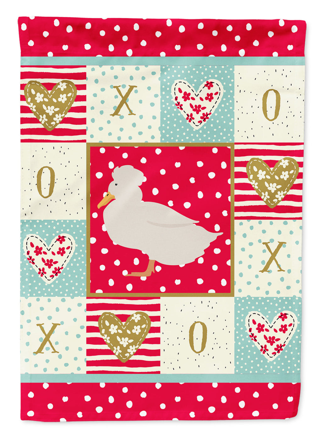 Crested Duck Love Garden Flag Mailbox Decorative Yard Banner Outside Patio Artwork for Flower Beds, Garden Size, Multicolor