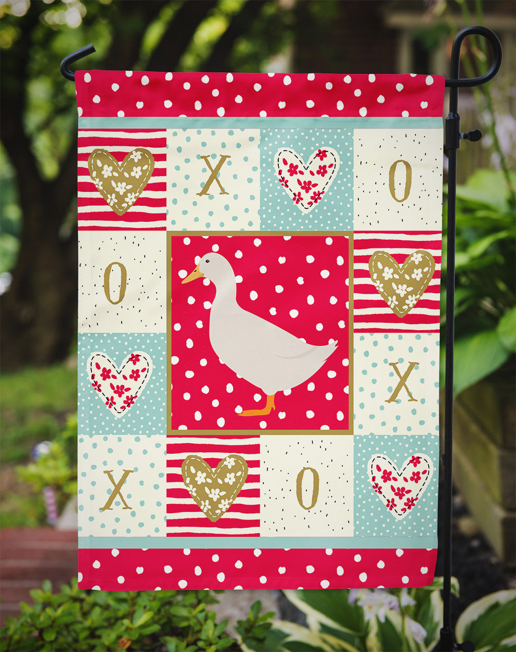American Pekin Duck Love Garden Flag Mailbox Decorative Yard Banner Outside Patio Artwork for Flower Beds, Garden Size, Multicolor