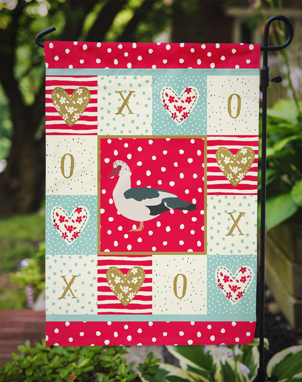 Muscovy Duck Love Garden Flag Mailbox Decorative Yard Banner Outside Patio Artwork for Flower Beds, Garden Size, Multicolor