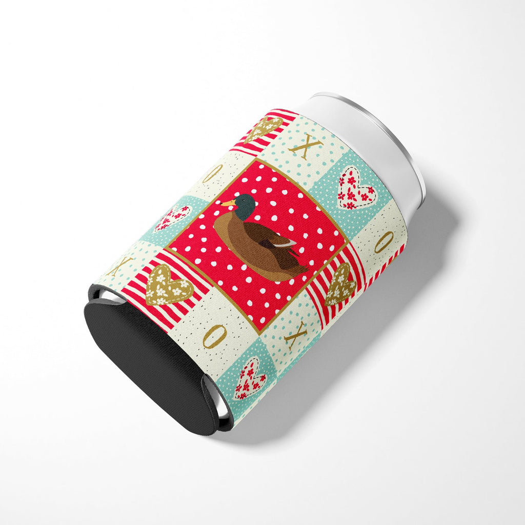 Khaki Campbell Duck Love Can or Bottle Hugger Cooler Sleeve for Standard 12 oz Cans, Insulated Foam Beer & Soda Can Hugger Reusable
