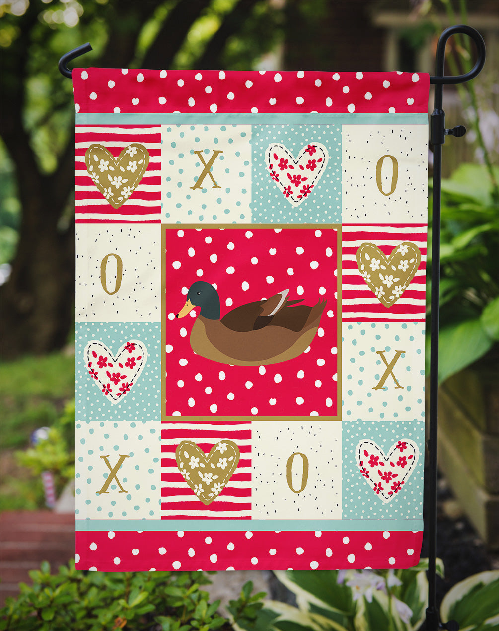 Khaki Campbell Duck Love Garden Flag Mailbox Decorative Yard Banner Outside Patio Artwork for Flower Beds, Garden Size, Multicolor