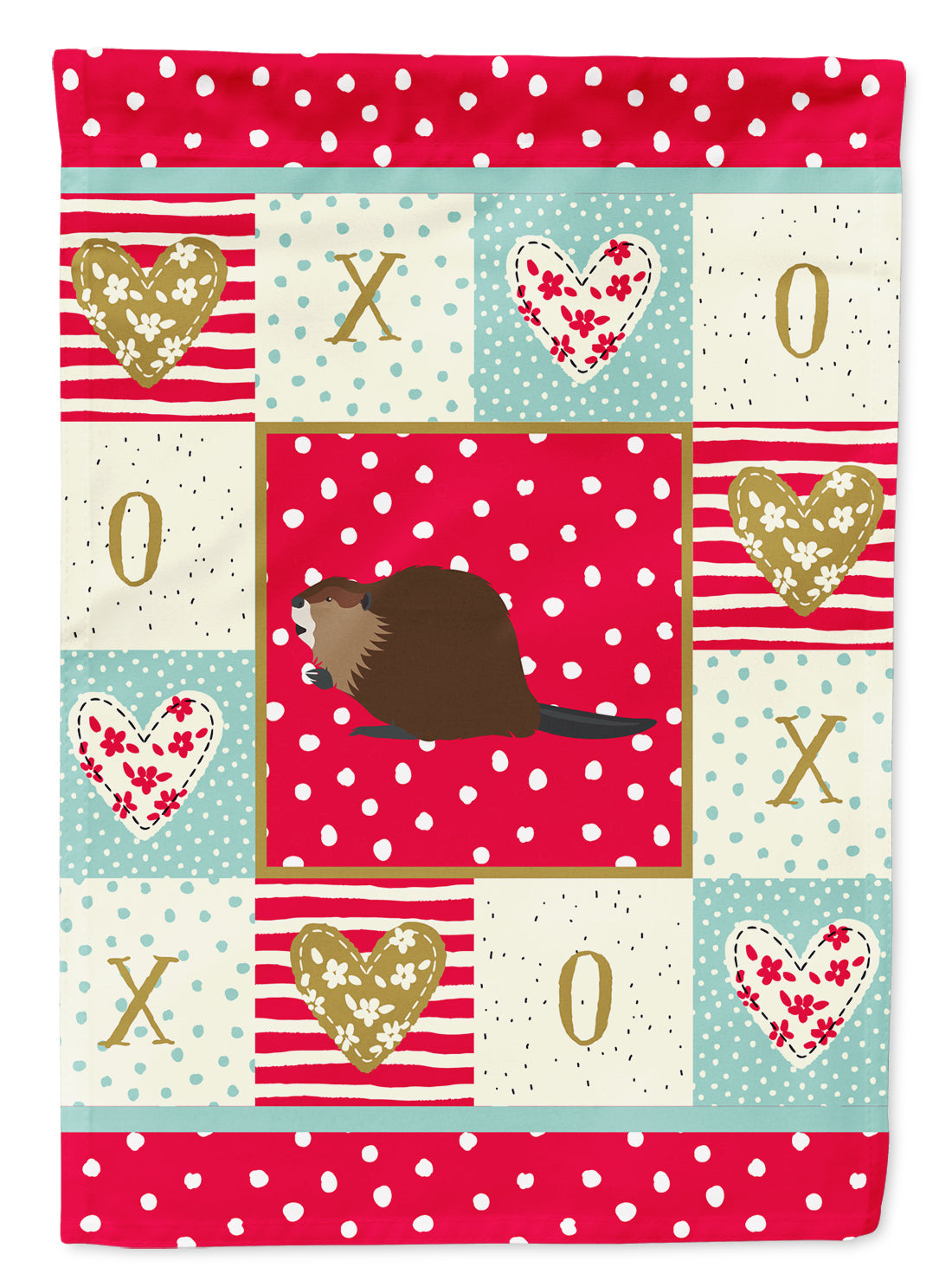 Eurasian Beaver Love Garden Flag Mailbox Decorative Yard Banner Outside Patio Artwork for Flower Beds, Garden Size, Multicolor
